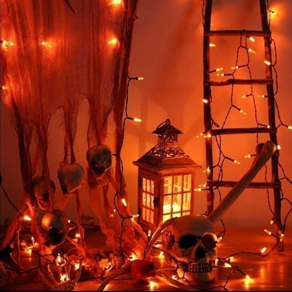 Orange halloween LED 30 foot string lights - Picture 6 of 7